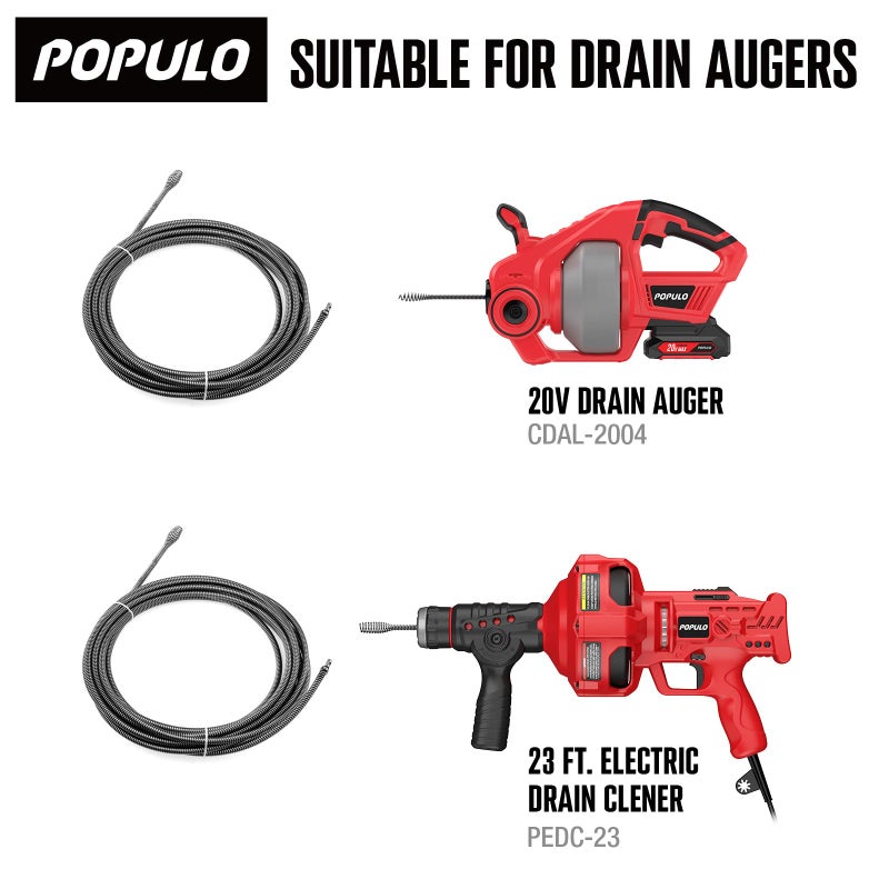 POPULO 25FT Replaceable Cable, Compatible with POPULO Electric Drain Auger(CADL-2004, PEDC-23), Supports Manual Operation. - Image 2